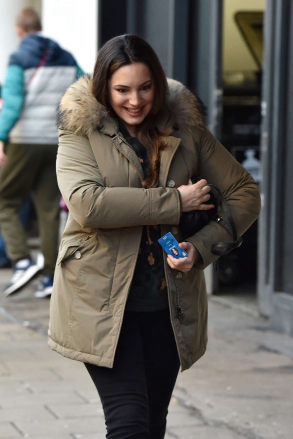 Kelly Brook - Arriving at Heart Radio in London
