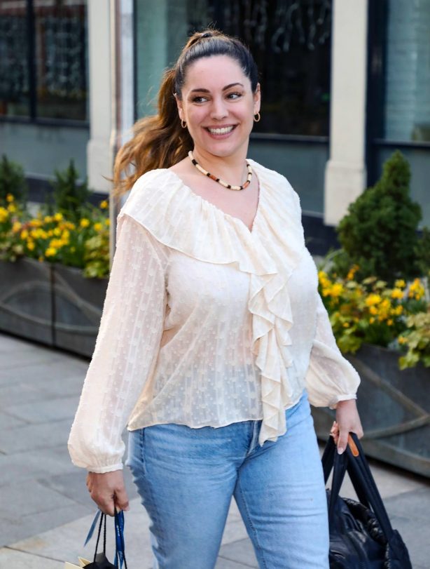 Kelly Brook - departing her Heart FM show at the Global Radio Studios in London
