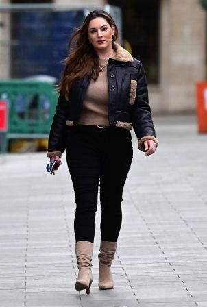 Kelly Brook - Pictured arriving at the Global Radio Studios in London