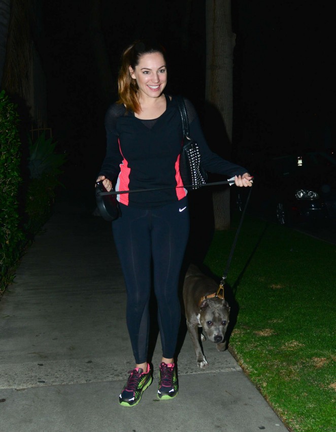 Kelly Brook - Walking her dog in LA
