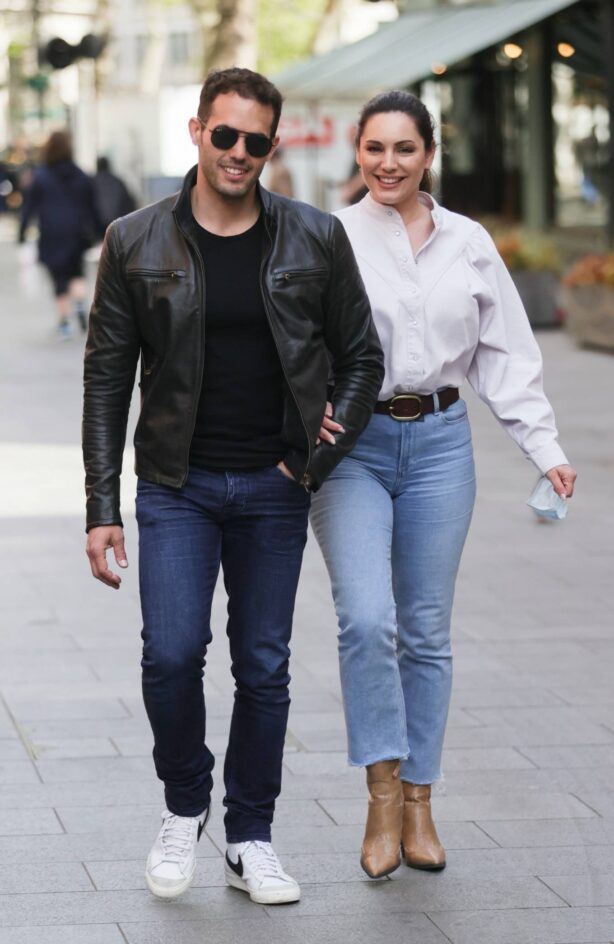 Kelly Brook - with boyfriend Jeremy Parisi at Heart radio in London
