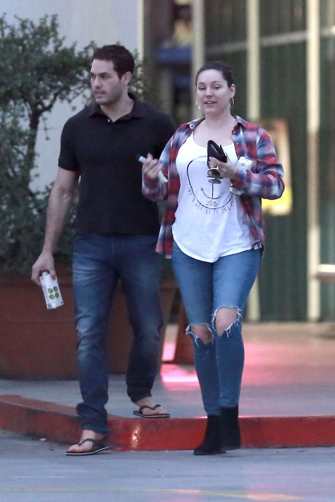 Kelly Brook with her boyfriend at a spa in Koreatown in LA
