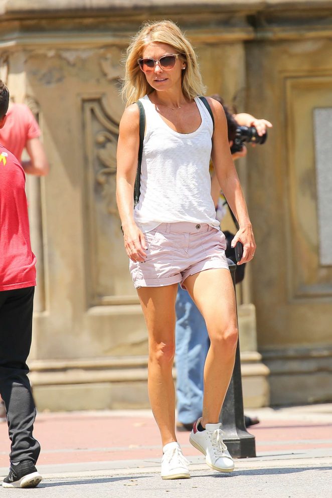 Kelly Ripa in Shorts out in New York City