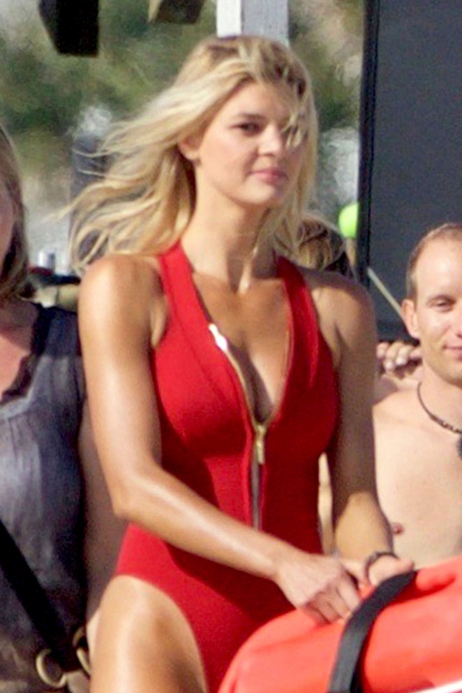 Kelly Rohrbach in Swimsuit Filming 'Baywatch' in Georgia