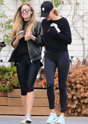 Kelly Rohrbach in Tights Shopping in Beverly Hills