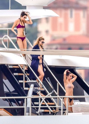 Kendall, Hailey, Bella & Gigi in Bikini On a Yacht in Monte Carlo