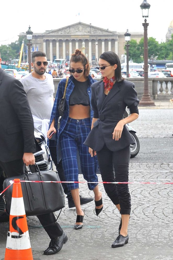 Kendall Jenner and Bella Hadid - Heading to Miu Miu in Paris