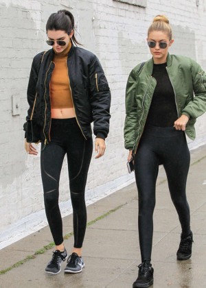 Kendall Jenner and Gigi Hadid in Tights out in LA