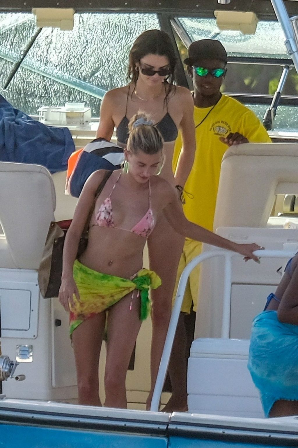 Kendall Jenner and Hailey Bieber and Justine Skye â€“ On a boat in Jamaica