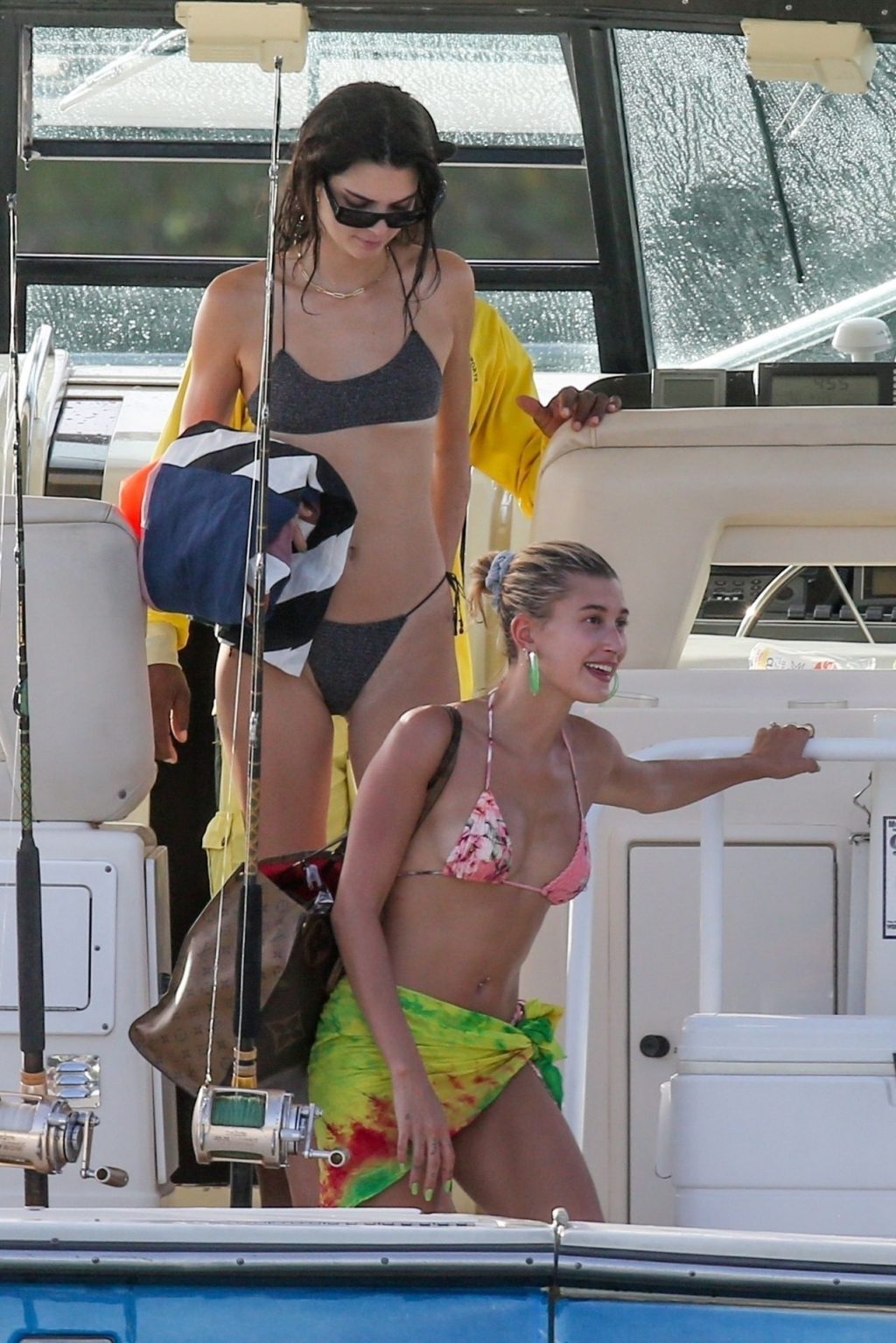Kendall Jenner and Hailey Bieber and Justine Skye â€“ On a boat in Jamaica