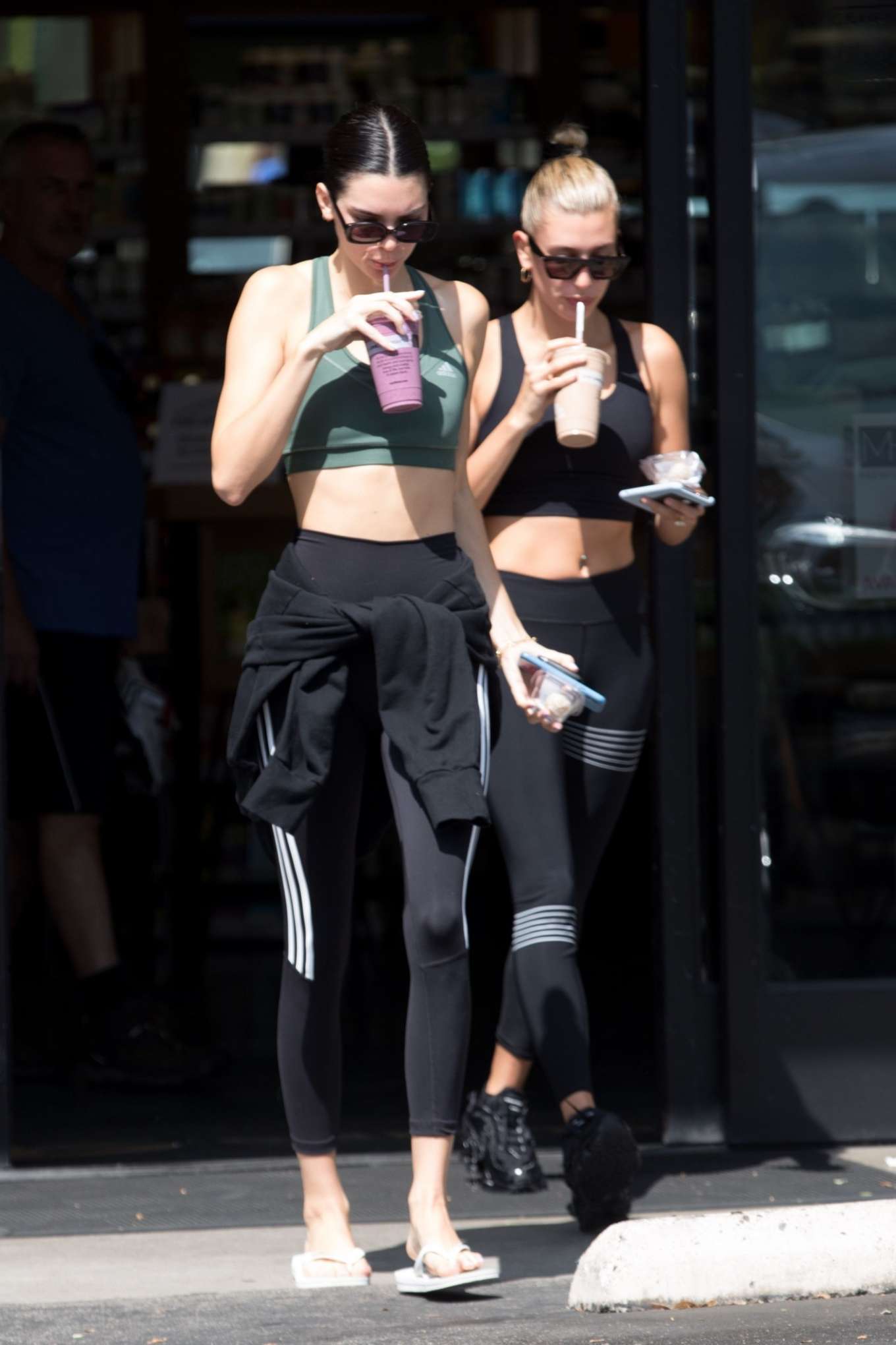 Kendall Jenner and Hailey Bieber â€“ leaving Pilates in West Hollywood