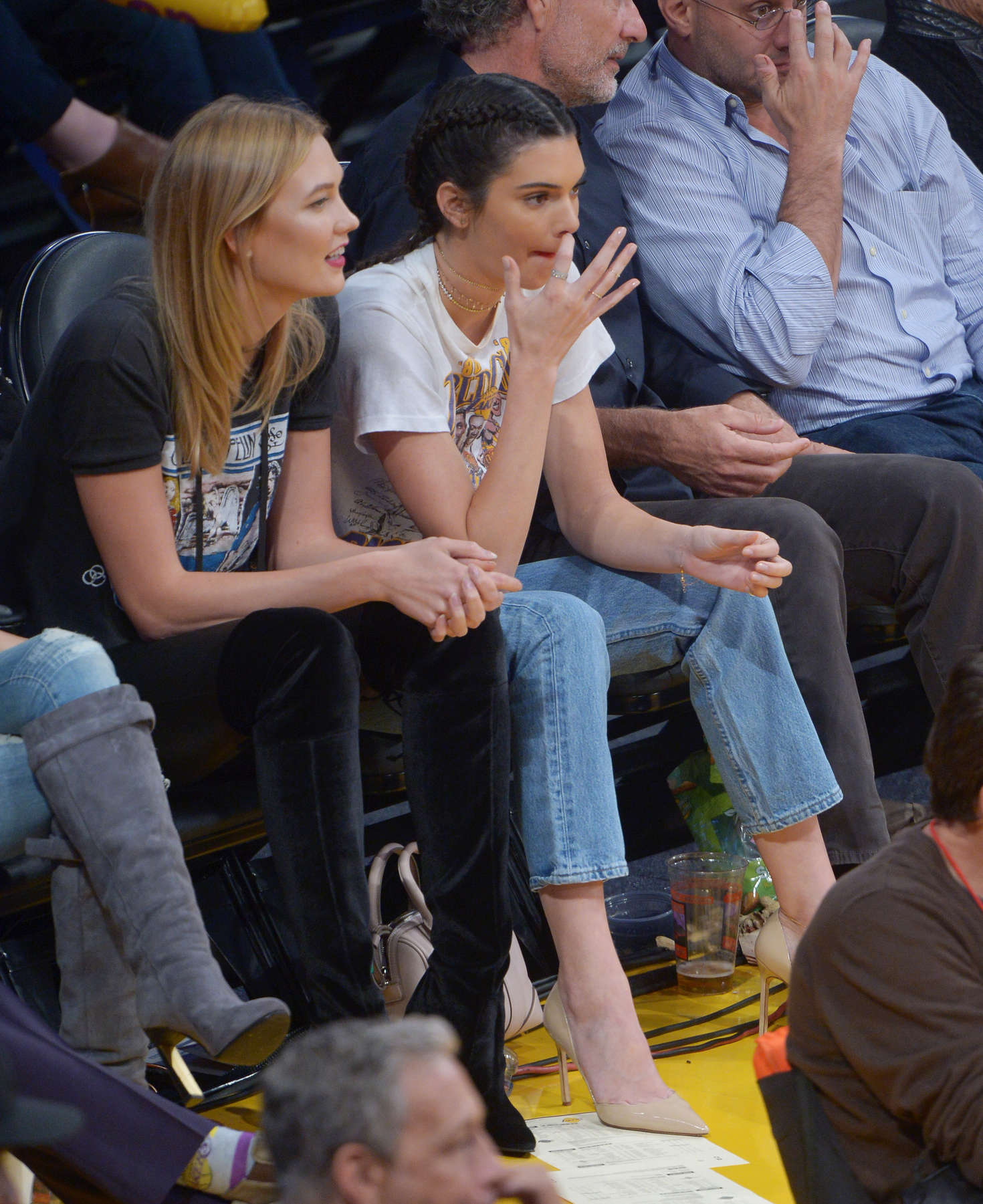 Kendall Jenner and Karlie Kloss at Houston Rockets vs Los Angeles ...