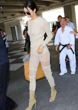 Kendall Jenner - Arrives at Nice airport in Cannes