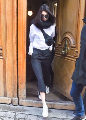 Kendall Jenner at a fitting in Paris