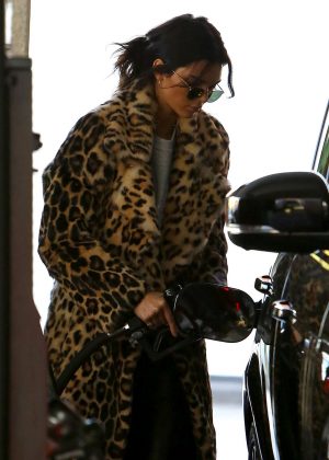 Kendall Jenner at a gas station in Beverly Hills