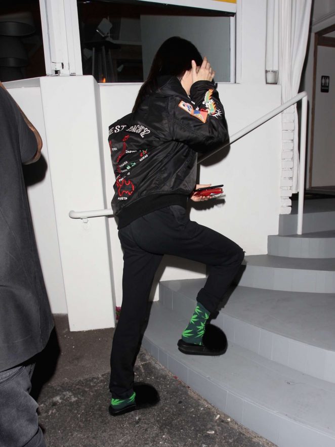 Kendall Jenner at a restaurant in Los Angeles