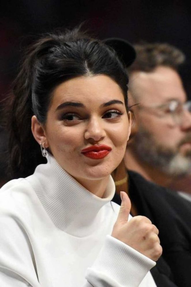 Kendall Jenner at the Grizzlies vs Clippers game in LA
