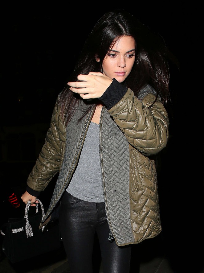 Kendall Jenner in Leather at Chiltern Firehouse in London