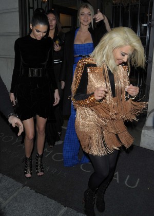 Kendall Jenner, Gigi Haidid & Kim Kardashian Night Out in Paris