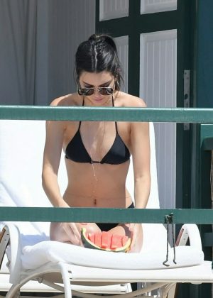 Kendall Jenner in Black Bikini in Cannes