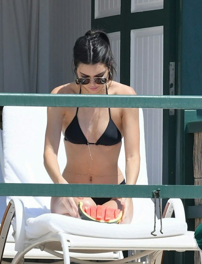 Kendall Jenner in Black Bikini in Cannes