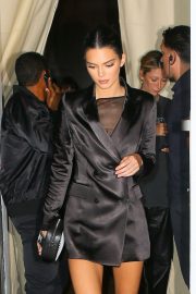 Kendall Jenner in Black Dress out for dinner in NYC