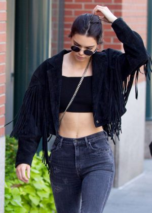 Kendall Jenner in Black Jeans Out in Soho