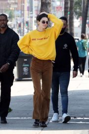 Kendall Jenner in Brown Pants - Out in Los Angeles