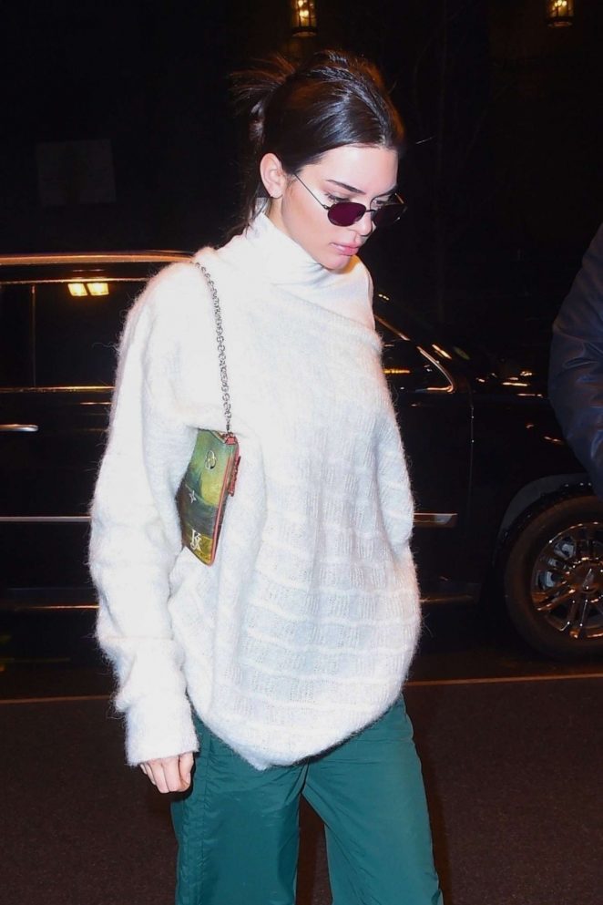 Kendall Jenner in Green Pants out in NYC