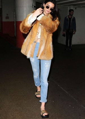 Kendall Jenner in Jeans and Fur Coat Out in LA – GotCeleb