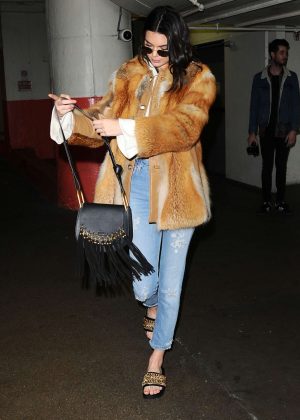 Kendall Jenner in Jeans and Fur Coat Out in LA – GotCeleb