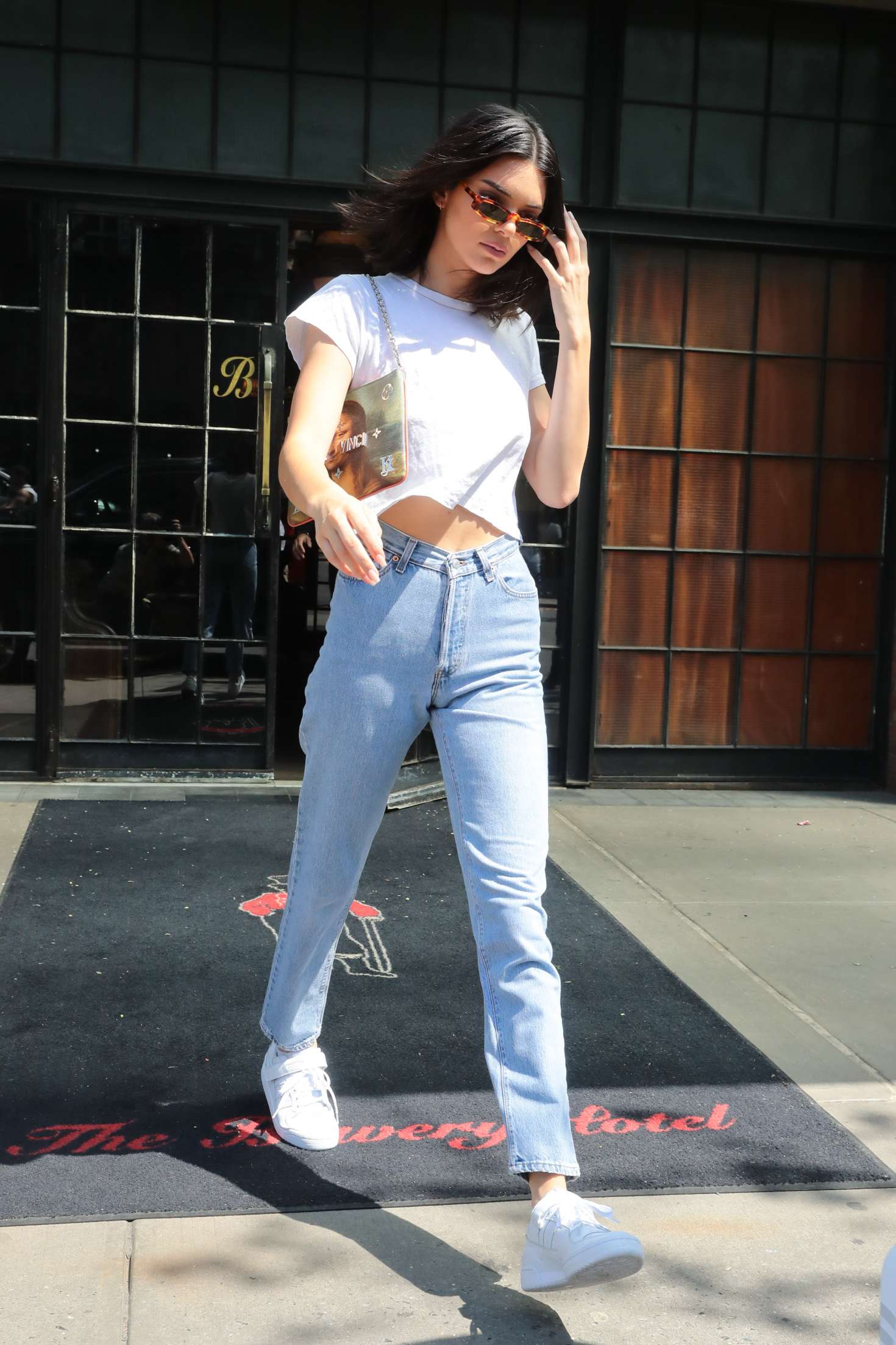 Kendall Jenner in Jeans and White T-shirt -11 | GotCeleb