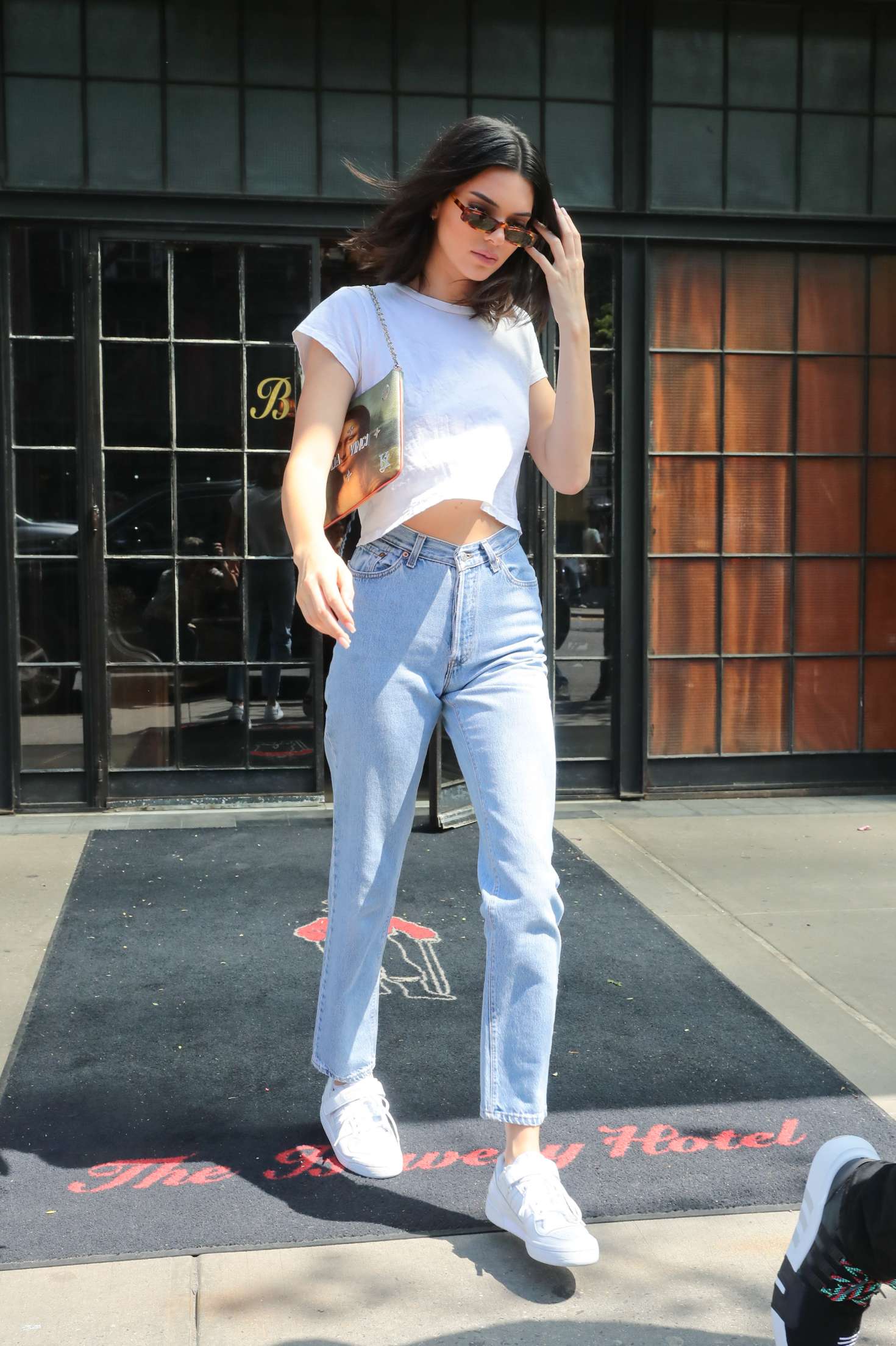 Kendall Jenner in Jeans and White T-shirt -17 | GotCeleb
