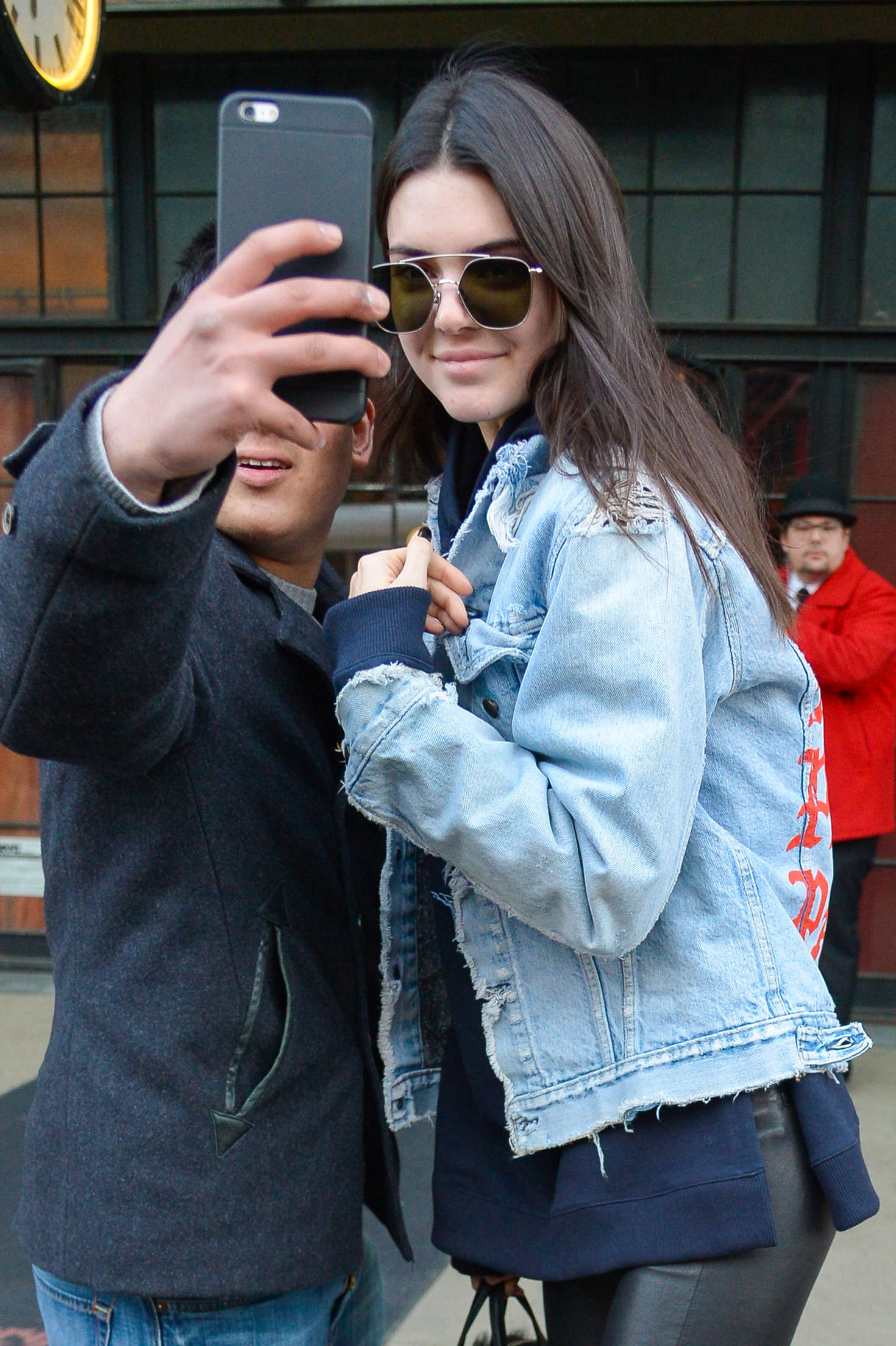 Kendall Jenner in Jeans Jacket out in New York