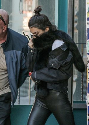 Kendall Jenner in Leather out in New York City