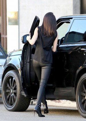 Kendall Jenner in Leather Pants Out in Beverly Hills