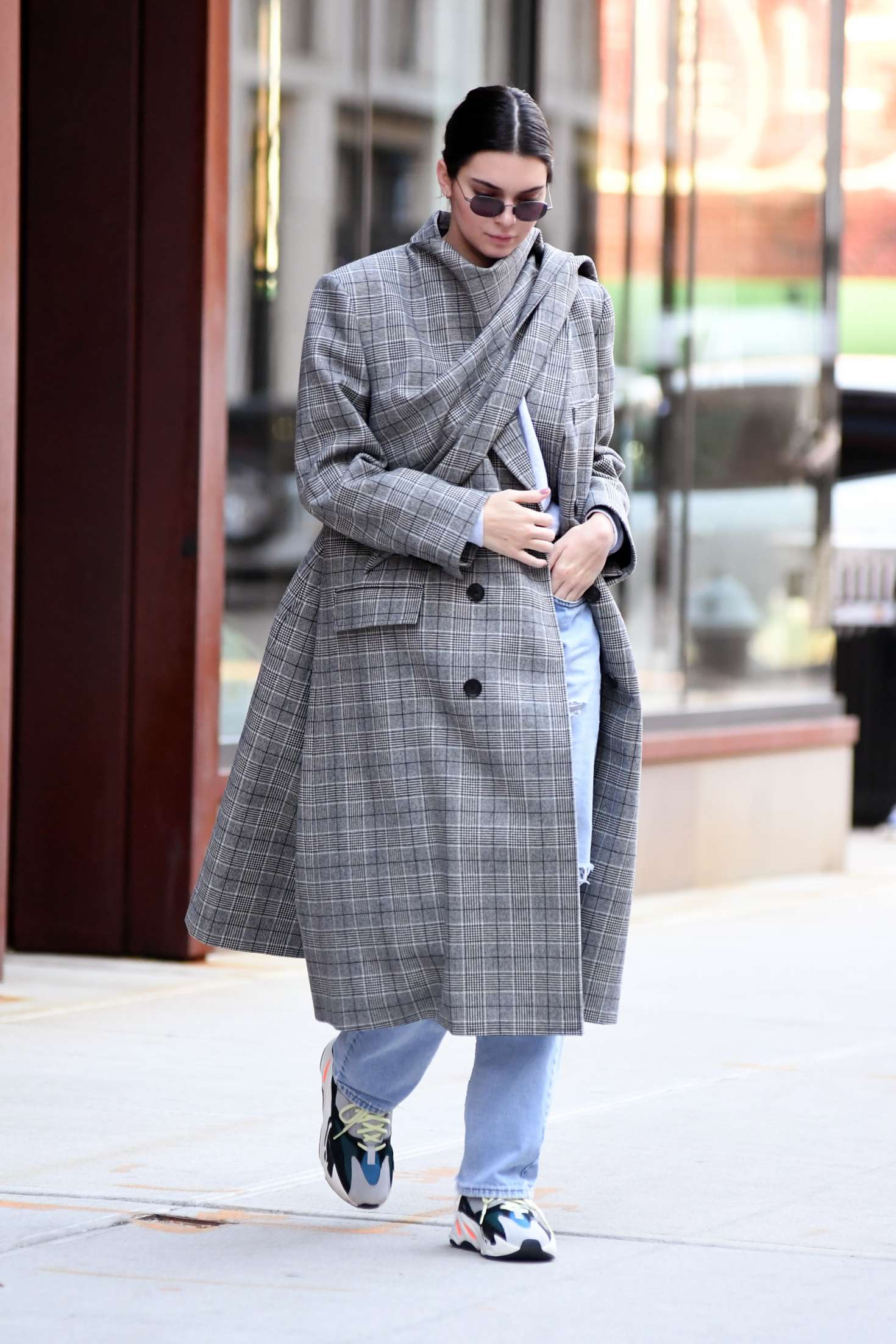 Kendall Jenner in Long Coat and Jeans -05 | GotCeleb