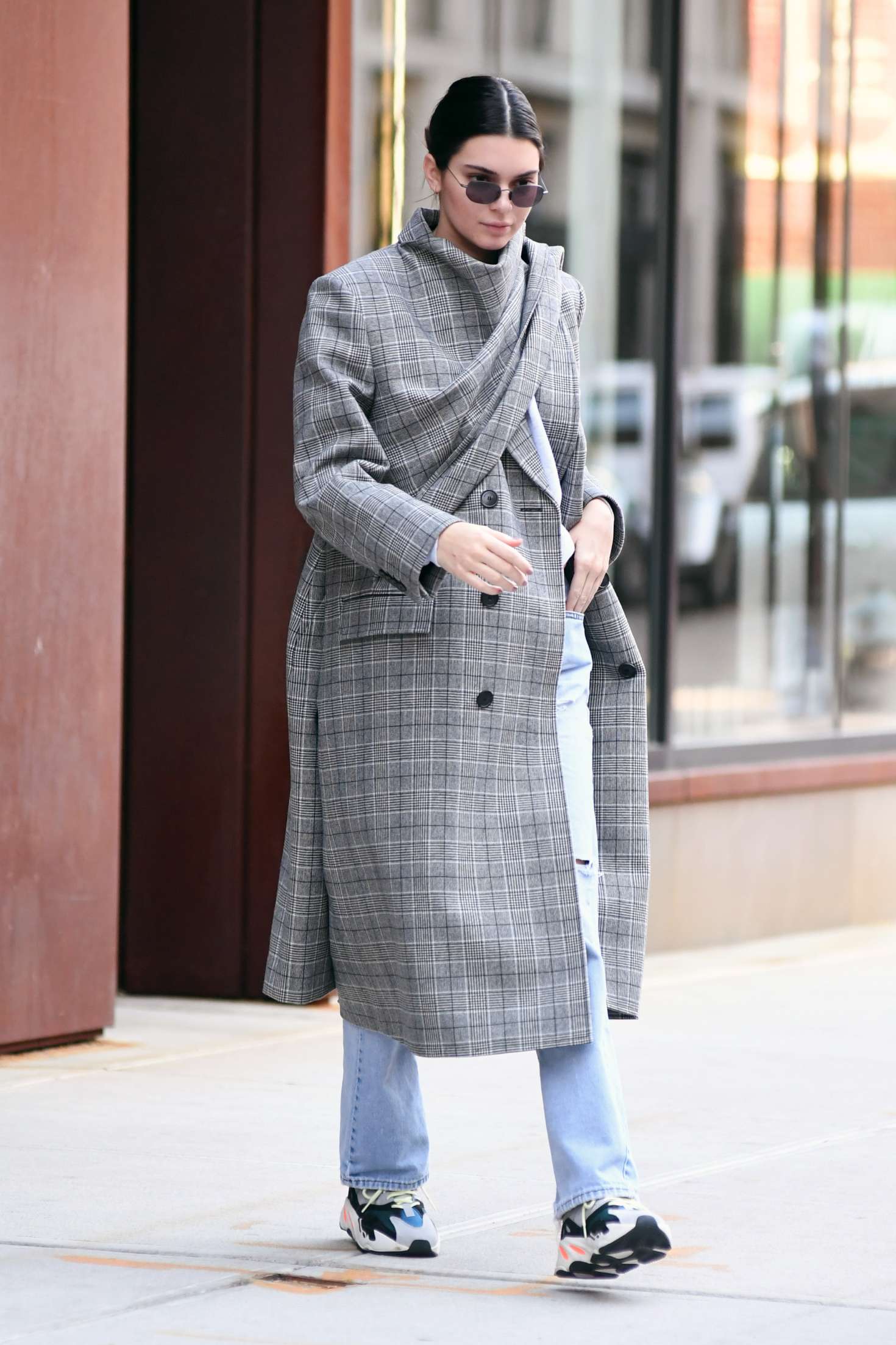 Kendall Jenner in Long Coat and Jeans -16 | GotCeleb