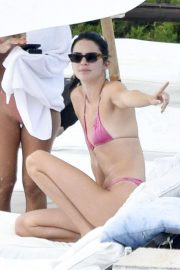 Kendall Jenner in Pink Bikini on the pool in Costa Smeralda