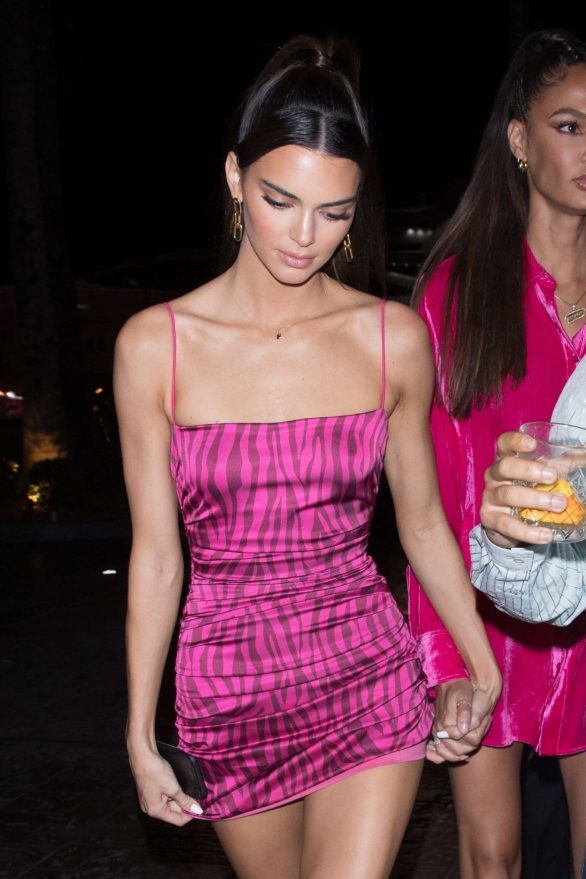 Kendall Jenner in Pink Mini Dress – Arrives at LIV Miami in Miami ...