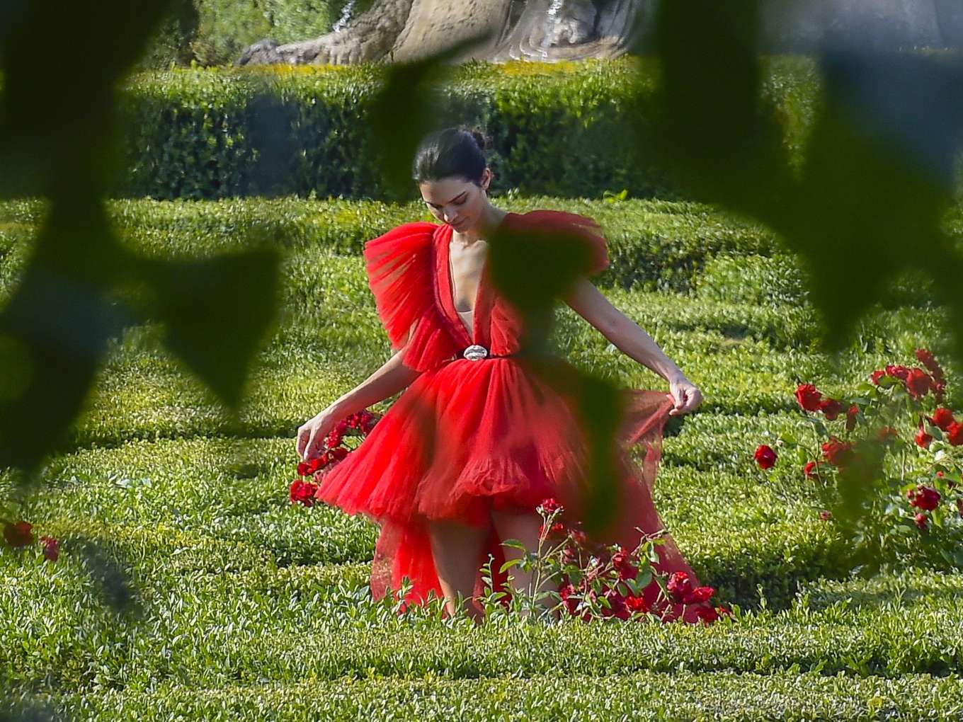 Kendall Jenner in Red Dress: On set of a photoshoot-32 | GotCeleb