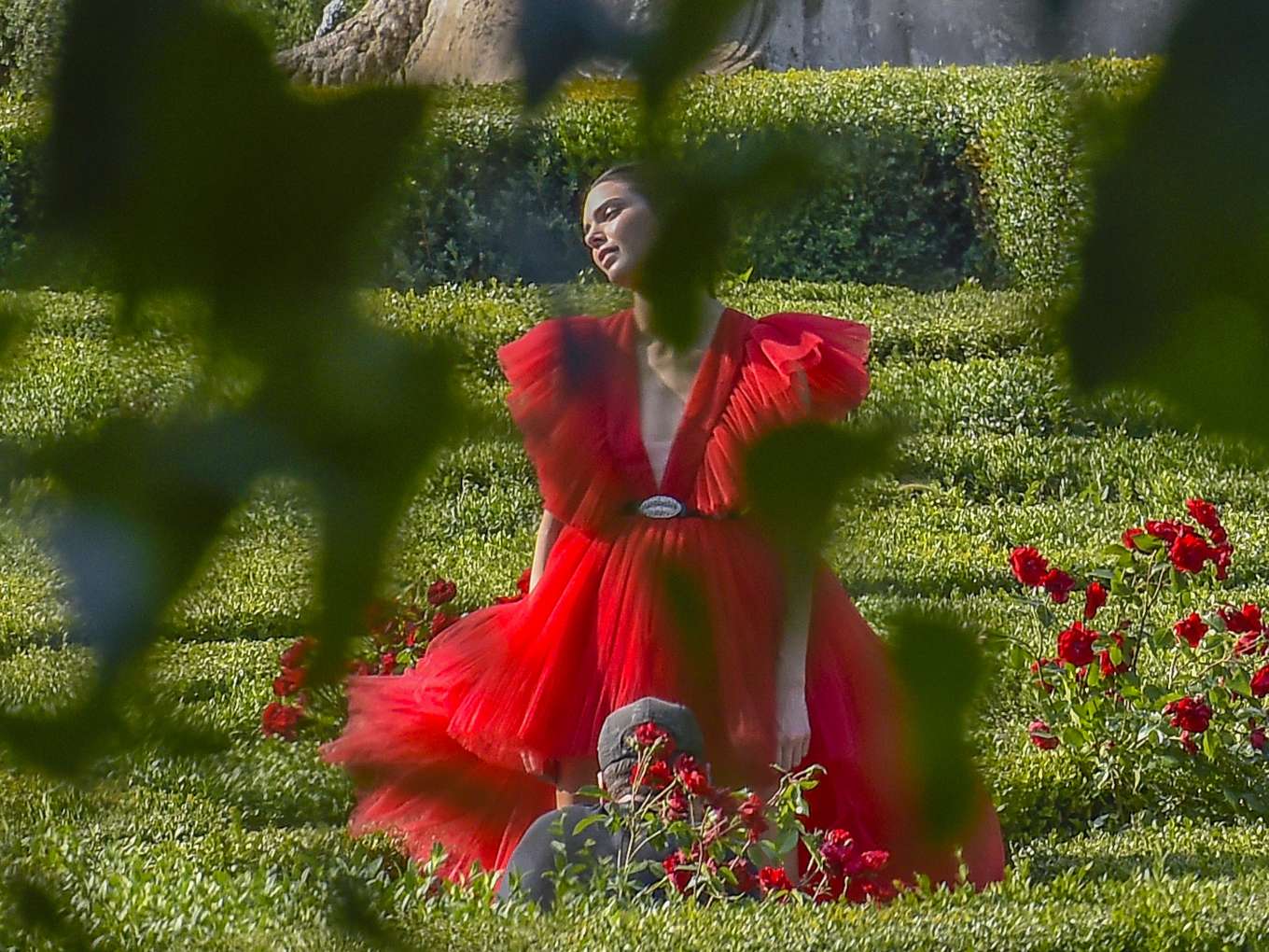 Kendall Jenner in Red Dress: On set of a photoshoot-56 | GotCeleb