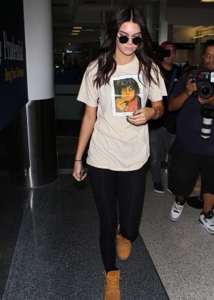Kendall Jenner in Tights at LAX airport in LA