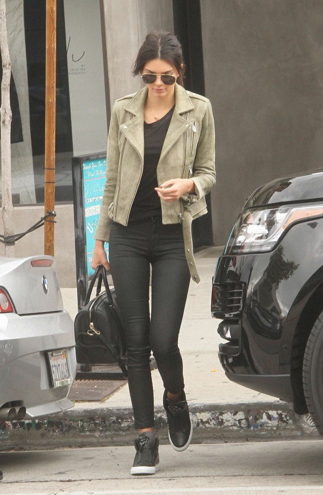 Kendall Jenner in Tights at Urth Caffe in West Hollywood