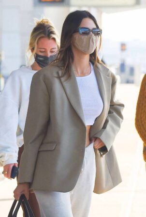 Kendall Jenner - Is pictured arriving at JFK Airport in New York