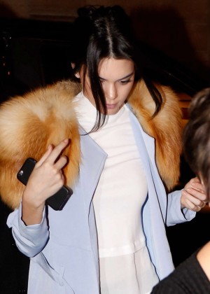 Kendall Jenner in Leather Out in Paris