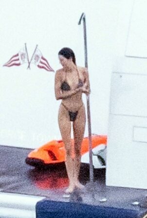 Kendall Jenner - pictured in a bikini while on a yacht in Salerno