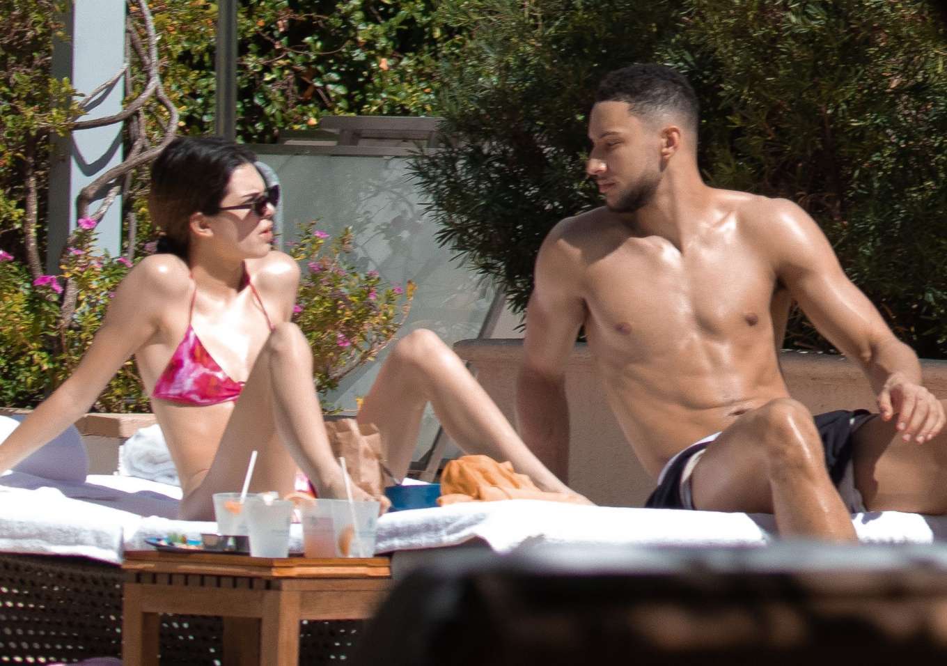 Kendall Jenner - Poolside bikini candids with her BF in Miami.