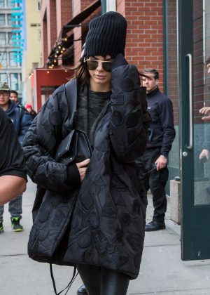 Kendall Jenner visiting Kim Kardashian at her New York City Residence