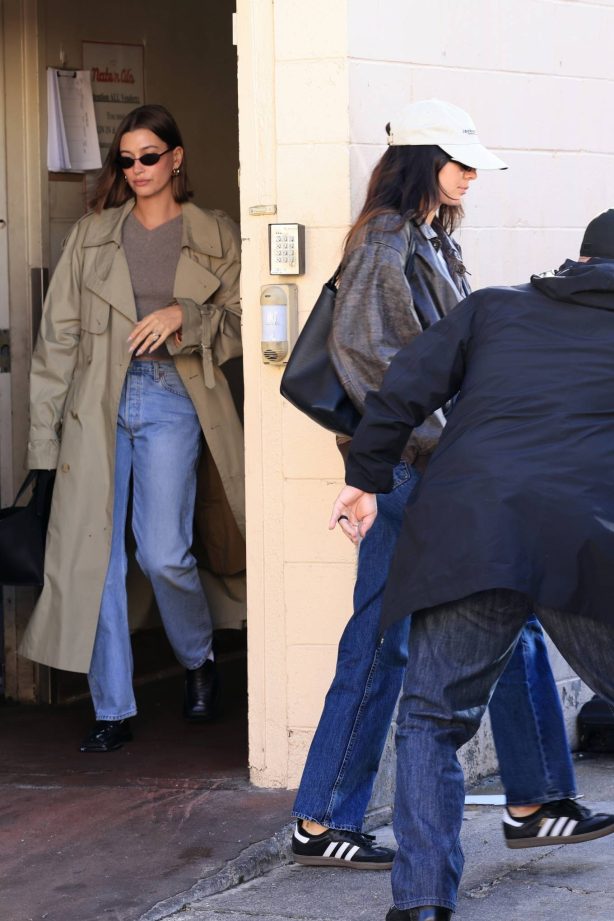 Kendall Jenner - With Hailey Bieber departing Nate'n Al's in Beverly Hills